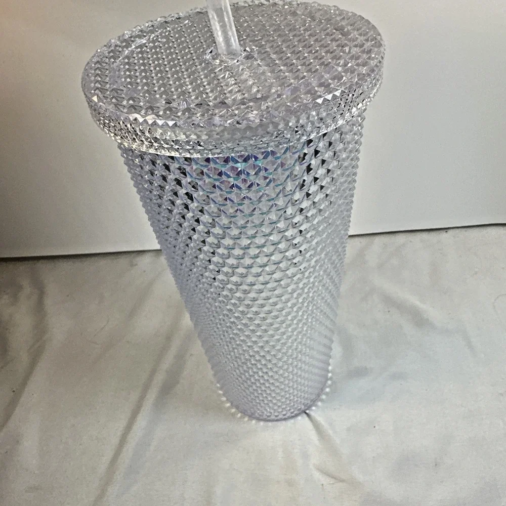 RPI Rensselaer Polytechnic Sparkly Silver Iridescent Bling  Tumbler 24 oz NWOT